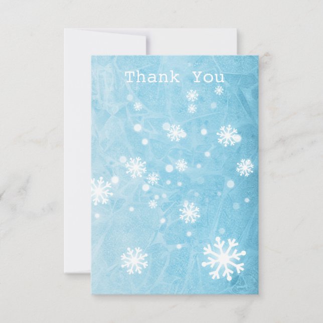 Winter Snow General Thank You Flat Card (Front)