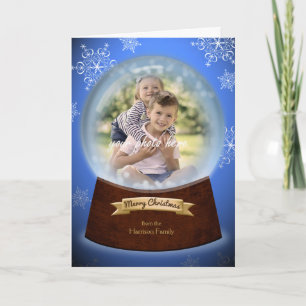 Winter Snow Glass Holiday Photo Card