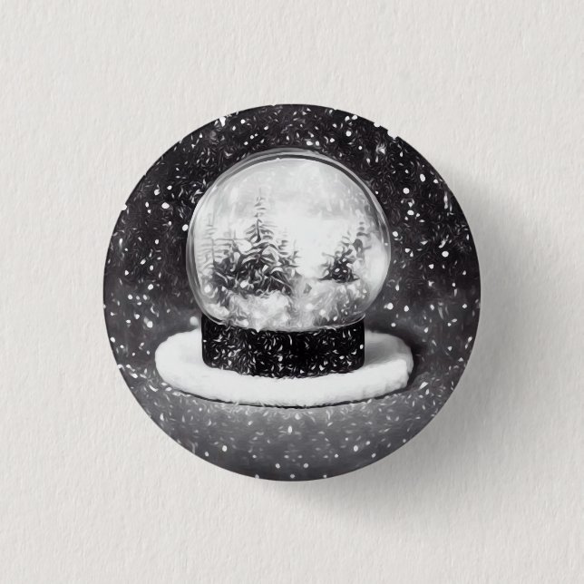 Winter Snow Globe 3 Cm Round Badge (Front)