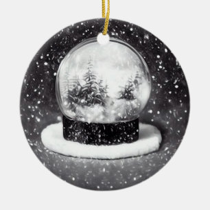 Winter Snow Globe Ceramic Tree Decoration