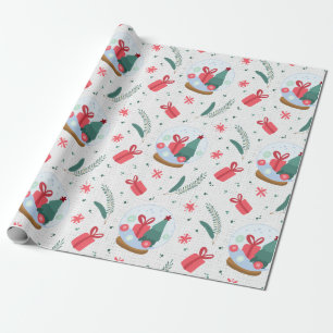 Winter Snow Globe Pattern Wrapping Paper