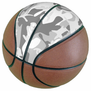 Winter Snow Grey Camouflage, Military, Army Basketball