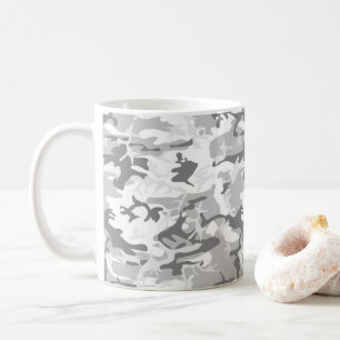 Winter Snow Grey Camouflage, Military, Army Coffee Mug