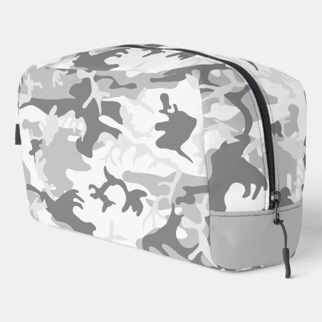 Winter Snow Grey Camouflage, Military, Army Dopp Kit (Right Corner)