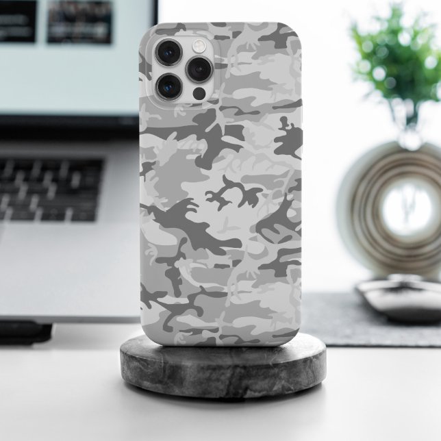 Winter Snow Grey Camouflage, Military, Army iPhone Case (Creator Uploaded)