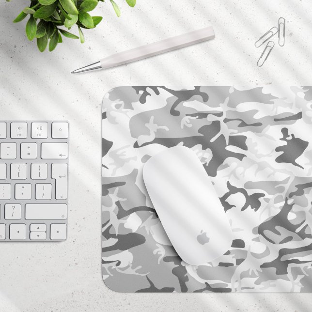 Winter Snow Grey Camouflage, Military, Army Mouse Mat (Creator Uploaded)