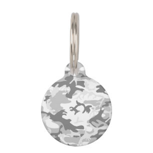 Winter Snow Grey Camouflage, Military, Army Pet Tag