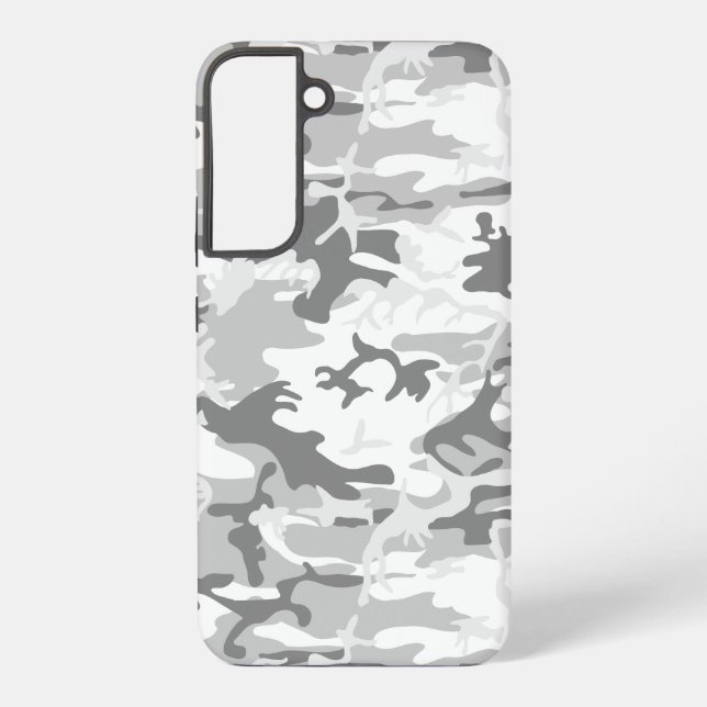Winter Snow Grey Camouflage, Military, Army Samsung Galaxy S22+ Case (Back)