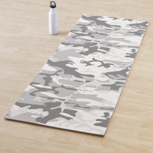 Winter Snow Grey Camouflage, Military, Army Yoga Mat