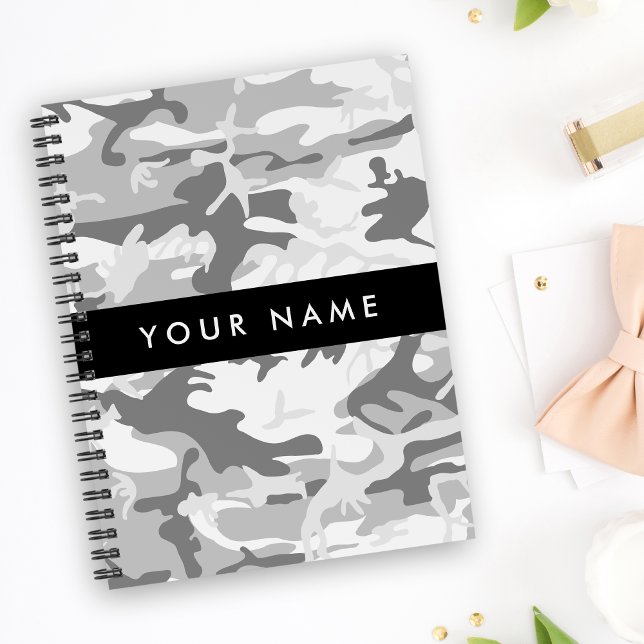 Winter Snow Grey Camouflage Your name Personalise Planner (Creator Uploaded)