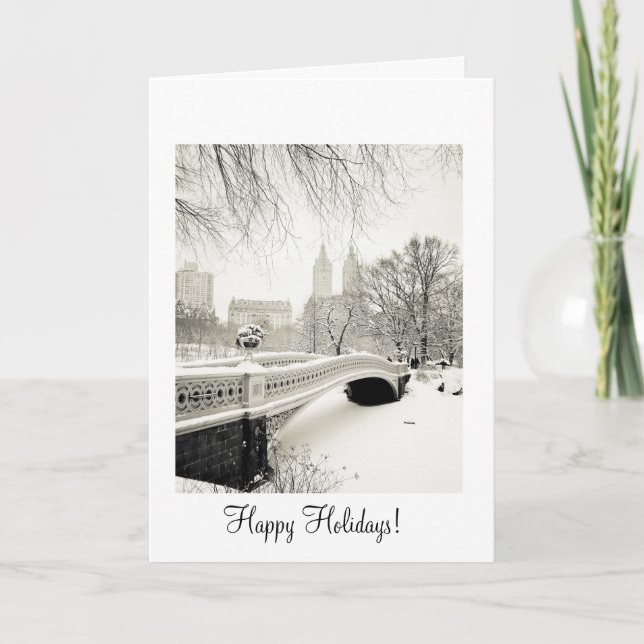 Winter Snow - Happy Holidays Holiday Card (Front)