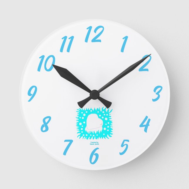 Winter Snow Heart Acrylic Wall Clock (Front)