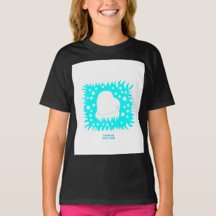 Winter Snow Heart Girls Black Basic T Shirt