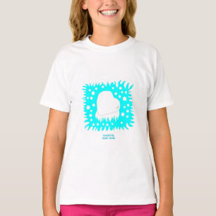 Winter Snow Heart Girls White Basic T Shirt