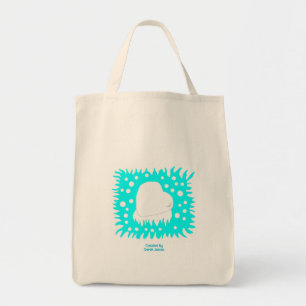 Winter Snow Heart Grocery Tote Bag