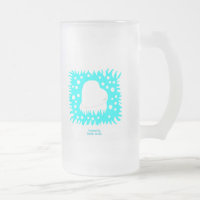 Winter Snow Heart Large Frosted Glass Mug