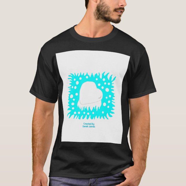 Winter Snow Heart Men's Black Basic T Shirt (Front)