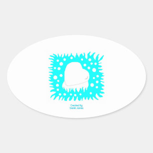Winter Snow Heart Oval Sticker