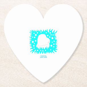 Winter Snow Heart Paper Heart Coaster