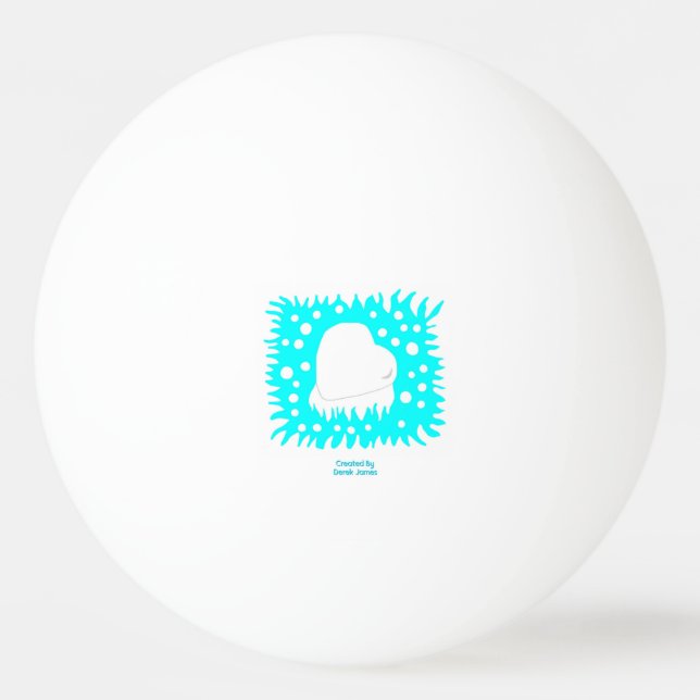 Winter Snow Heart Ping Pong Ball (Front)