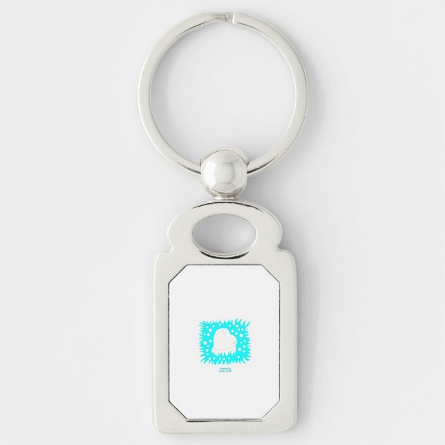 Winter Snow Heart Rectangle Keychain (Front)
