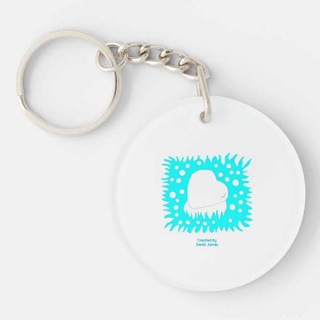 Winter Snow Heart Round Keychain (Front)