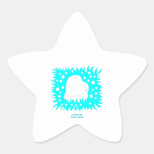 Winter Snow Heart Star Sticker (Front)