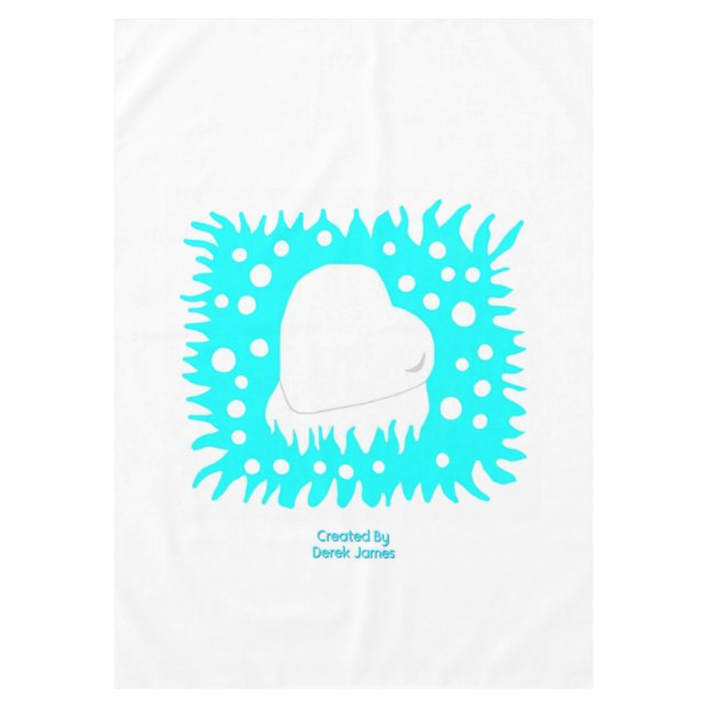 Winter Snow Heart Tablecloth (Front)