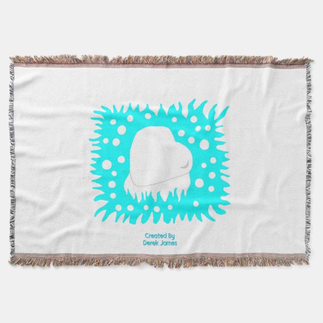 Winter Snow Heart Throw Blanket (Front)