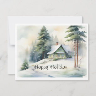 Winter snow holiday card