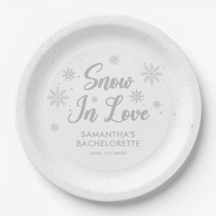 Winter Snow In Love Bachelorette  Paper Plate