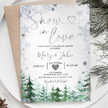 Winter Snow in Love Silver Snowflake Bridal Shower Invitation<br><div class="desc">Winter Snow in Love Silver Snowflake Bridal Shower Invitation</div>