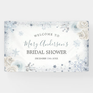 Winter Snow in Love Snowflake Bridal Shower Large Banner