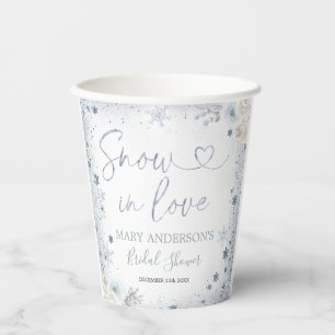 Winter Snow in Love Snowflake Bridal Shower Paper Cups