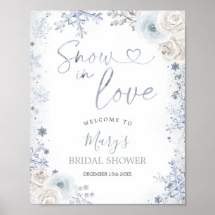 Winter Snow in Love Snowflake Bridal Welcome Poster
