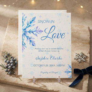 Winter Snow in Love Snowflakes Bridal Shower Invitation