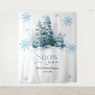 Winter Snow in Love Snowflakes Bridal Shower  Tapestry