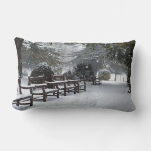 Winter Snow in the Park Lumbar Cushion