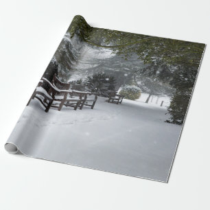 Winter Snow in the Park Wrapping Paper