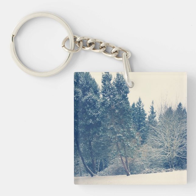 Winter Snow in Wilsonville, Oregon Key Ring (Front)