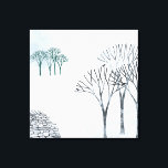 Winter Snow Landscape Painting Canvas Print<br><div class="desc">A snowy winter landscape scene with trees and a dry stone wall. Brrr! Original art by Nic Squirrell.</div>
