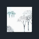 Winter Snow Landscape Painting Canvas Print<br><div class="desc">A snowy winter landscape scene with trees and a dry stone wall.  Brrr!  Original art by Nic Squirrell.</div>