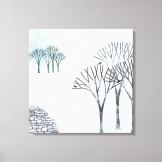 Winter Snow Landscape Painting Canvas Print