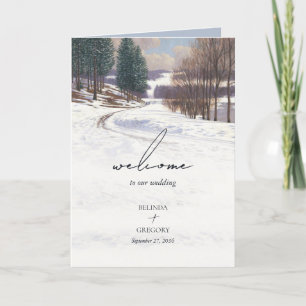 Winter Snow Landscape Wedding Order of Service Programme