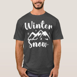 Winter Snow Mountain Range Snow Peaks Snowflake Lo T-Shirt
