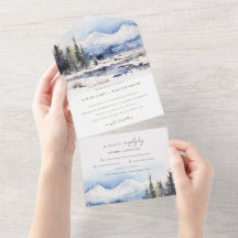 Winter Snow Mountain Ski Landscape Wedding