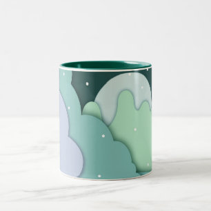 Winter Snow Mountain  Two-Tone Coffee Mug
