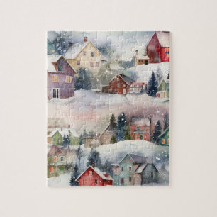 Winter Snow Mountain Village jigsaw puzzle