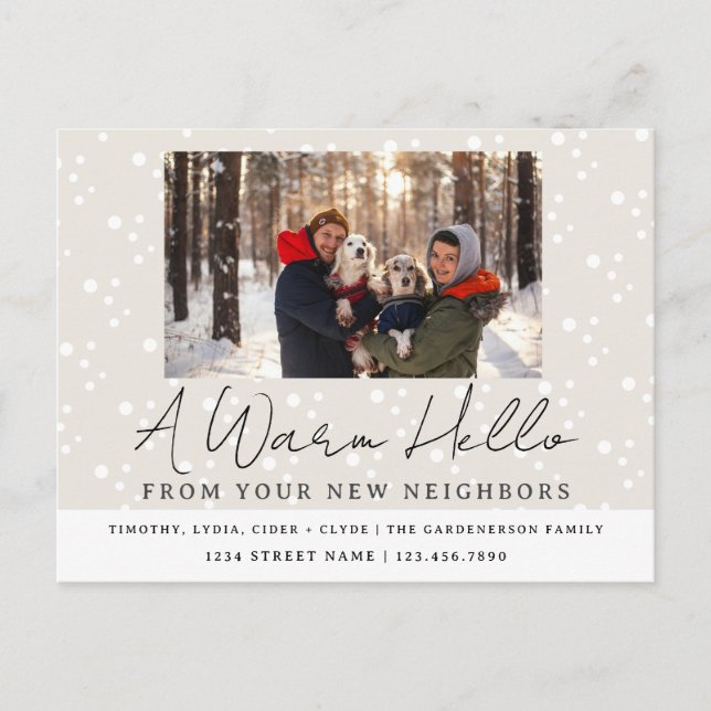 Winter Snow New Neighbours Photo  Postcard (Front)