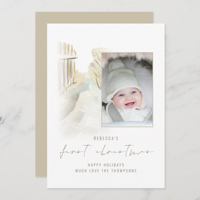 Winter Snow Path Photo Baby First Christmas (Front/Back)